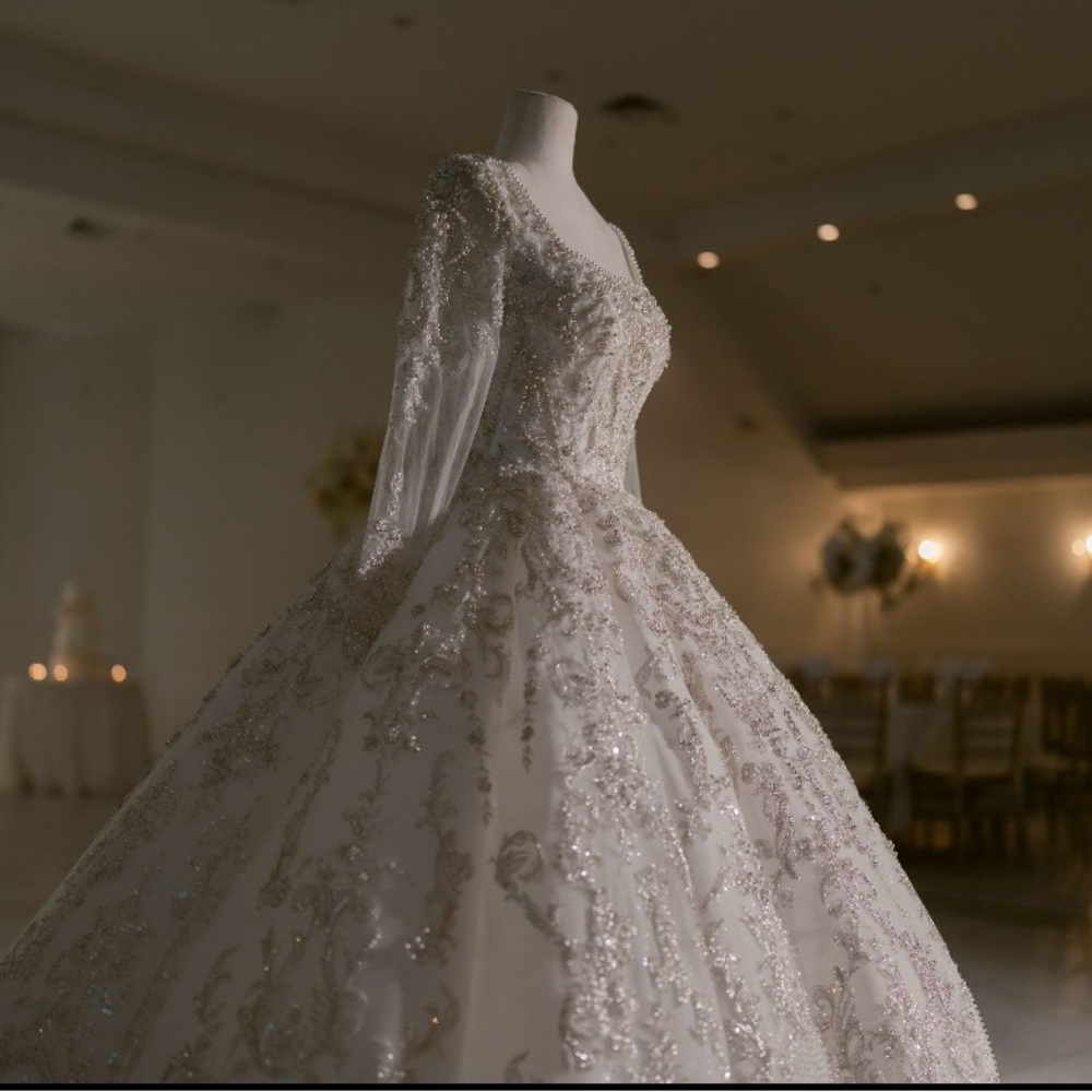 Elegant White Beaded Gown